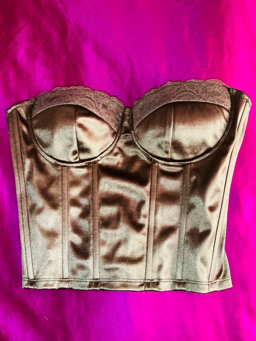 Brown Satin Bustier 🤎